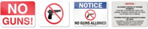 No Guns Signs